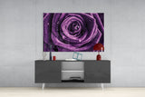 Purple Rose Glass Wall Art.