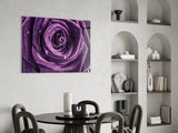 Purple Rose Glass Wall Art.