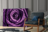 Purple Rose Glass Wall Art.