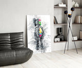 Abstract Robot Glass Wall Art.