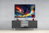 Colorful Space Glass Wall Art.