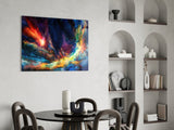 Colorful Space Glass Wall Art.