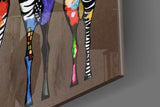 Colorful Zebras Glass Wall Art.