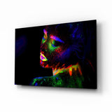 Profilo Laterale Pittura Corporea Verde Blu quadro in vetro - 72x46 cm