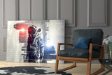 Digital Astronaut Glass Wall Art.