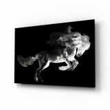 Cavallo di Fumo Impennato quadro in vetro - 72x46 cm
