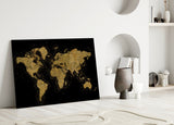 World Map Glass Wall Art.