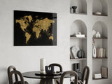 World Map Glass Wall Art.