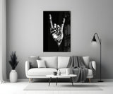 Horns Hands Glass Wall Art.