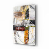 Anneaux Superposés Abstraction Chaude tableau en verre - 72x46cm