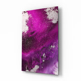Magenta Fuchsia Fließend Abstrakt Glasbild - 72x46 cm