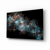 Petrol-Kupfer Energiefluss Glasbild - 72x46 cm