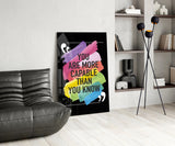 “You Are More Talented Than You Think” Glass Wall Art.