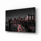 Glasbild Abstract Moody Metropolis Skyline - 72x46 cm