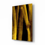Rayures Verticales Jaunes et Marron tableau en verre - 72x46cm
