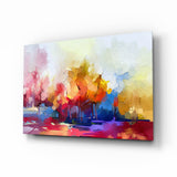 Glasbild Abstrakte Bäume - 72x46 cm