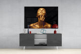 Gold Woman Glass Wall Art.