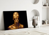 Gold Woman Glass Wall Art.