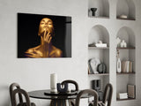 Gold Woman Glass Wall Art.