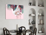Flamingo Glass Wall Art.