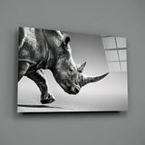 Black Rhino Glass Wall Art.