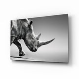 Schwarzes Nashorn Glasbild