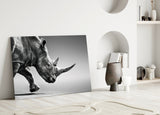 Black Rhino Glass Wall Art.