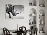 Black Rhino Glass Wall Art.