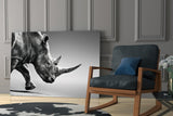 Black Rhino Glass Wall Art.