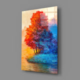 Red Tree Glass Wall Art.
