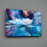 Blue Explosion Glass Wall Art.