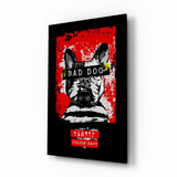 Glasbild „Bad Dog“ - 72x46 cm