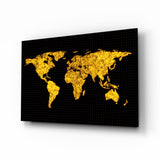 World Map Glass Wall Art.