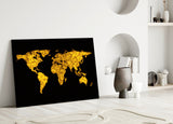 World Map Glass Wall Art.