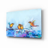 Glasbild Kleine Vögel - 72x46 cm
