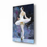 Malspachtel Weißes Tutu Ballerina Glasbild - 72x46 cm