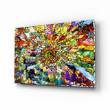 Buntes Mosaik Glasbild - 72x46 cm