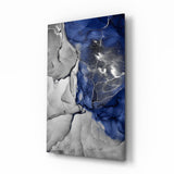 Blaue Murmel Glasbild - 72x46 cm