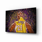 Gold Basketball Legend Glass Art - 72x46 cm