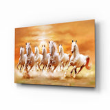 Tableau en verre Chevaux au galop - 72x46 cm