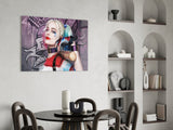 Harley Quinn Glass Art.