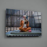 Harley Quinn Glass Art.