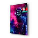 Neon-Protest Glasbild - 72x46 cm
