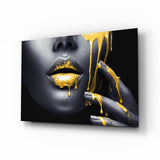 Glasbild "Gelbe Lippen" - 72x46 cm