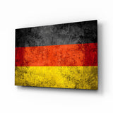 Drapeau Allemand Grunge Éraflé tableau en verre - 72x46 cm