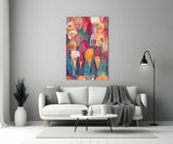 Colorful Trees Glass Wall Art.