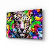 Glasbild „Auge des Tigers" - 72x46 cm