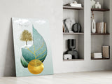 Tree on a Leaf Glass Wall Art.