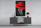 Scarlet Hat Glass Wall Art.