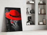 Scarlet Hat Glass Wall Art.